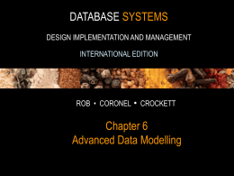 DATABASE SYSTEMS Chapter 6 Advanced Data Modelling
