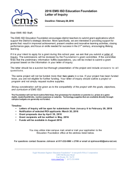 Letter of Inquiry PDF form - EMS ISD Education Foundation