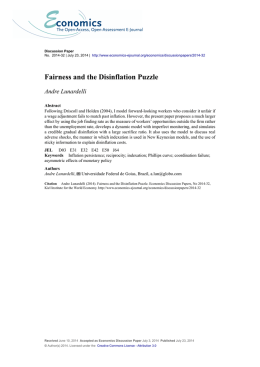 Fairness and the Disinflation Puzzle - Economics E