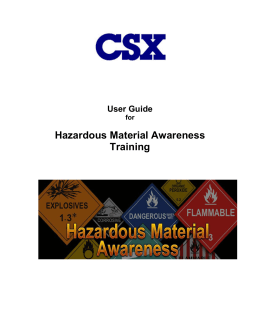 User Guide for Hazardous Material Awareness Training