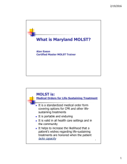What is Maryland MOLST?