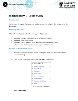 Blackboard 9.1– Course Copy