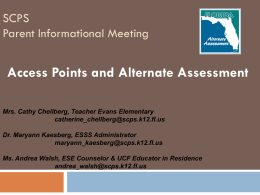 Access Points and Alternate Assessment