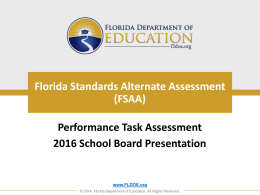 Florida Alternate Assessment - Monroe County School District