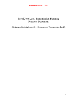 PacifiCorp Local Transmission Planning Practices Document