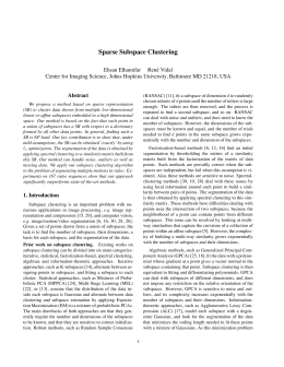 Sparse Subspace Clustering - The Center for Imaging Science