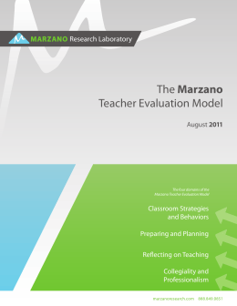 The Marzano Teacher Evaluation Model