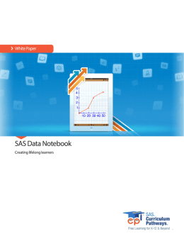 SAS Data Notebook - SAS® Curriculum Pathways