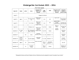Kindergarten Curriculum 2013