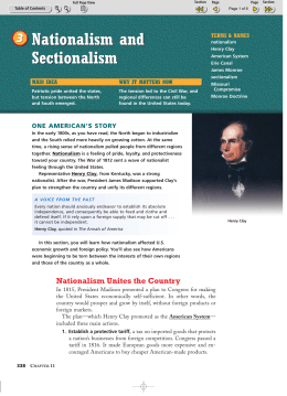 Section 3 - Nationalism and Sectionalism