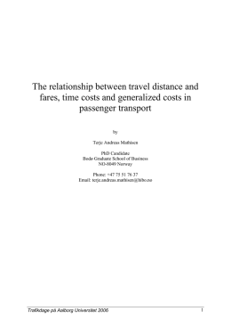 The relationship between travel distance and fares, time costs and