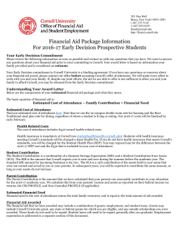 Financial Aid Package Information For 2016