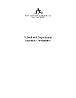 Inventory Procedures - New Hanover County Schools