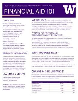 UW Financial Aid 101 Handout