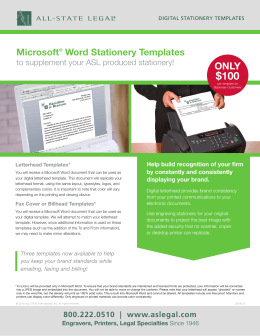 Microsoft® Word Stationery Templates - ALL