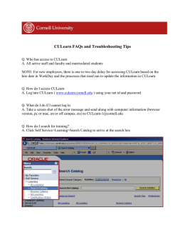 CULearn FAQs and Troubleshooting Tips