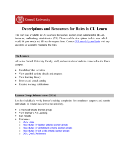 Descriptions and Resources for Roles in CU Learn