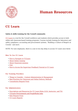 CU Learn - Cornell University Division of Human Resources