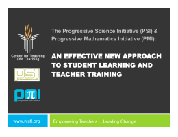 PSI-PMI Effective New Approaches to High School