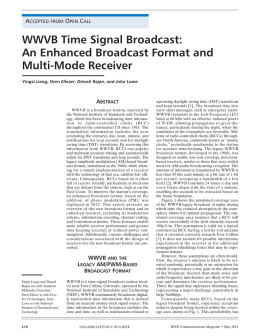 WWVB Time Signal Broadcast - National Institute of Standards and