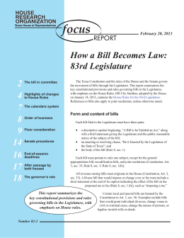 How a Bill Becomes Law - House Research Organization