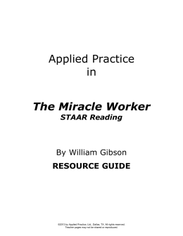 Applied Practice in The Miracle Worker