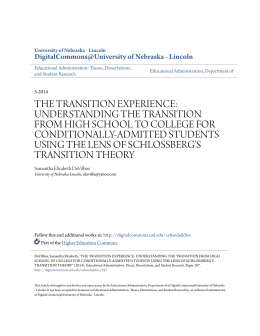the transition experience: understanding the transition from high