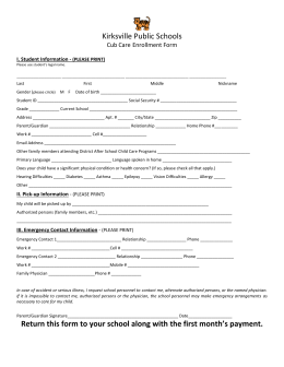Kirksville Public Schools Return this form to your school along with