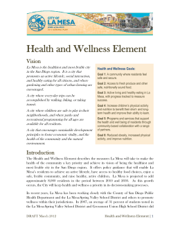 Health and Wellness Element