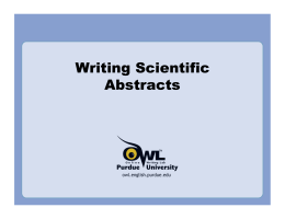 Writing Scientific Abstracts - Vanderbilt...Writing Scientific Abstracts