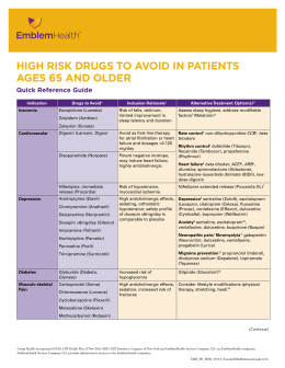 High Risk Medications for Elderly Patients