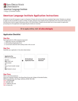 American Language Institute Application