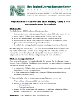 NELRC Core skills mastery (CSM) STUDY CIRCLE