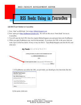 RSS Feeds: Using in CourseDen
