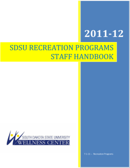 sdsu recreation programs staff handbook