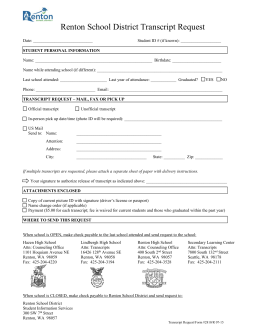 Transcript Request/Form - Renton School District