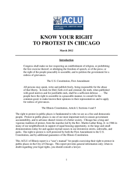 KNOW YOUR RIGHT TO PROTEST IN CHICAGO