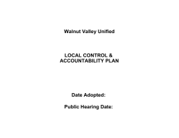 Walnut Valley Unified LOCAL CONTROL