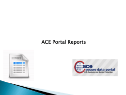 ACE Portal Reports