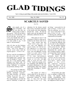 scarcely saved - Parkview church of Christ