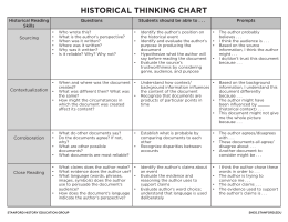 Historical Thinking Chart - Stanford History Education Group