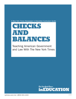 Checks and Balances - The New York Times Marketing Portfolio