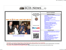 IN THIS ISSUE Syracuse University Slutzker Center News TABLE
