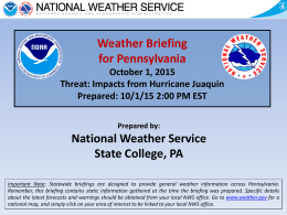 Weather Briefing for Pennsylvania National Weather Service State