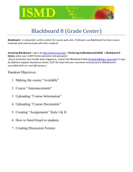 Blackboard 8 (Grade Center) - LaGuardia Community College