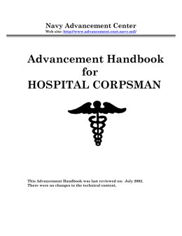 Advancement Handbook for HOSPITAL CORPSMAN