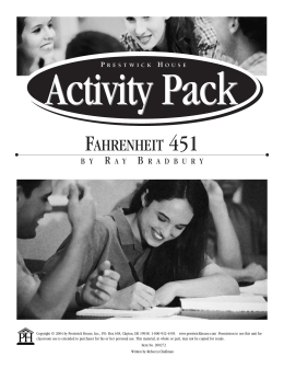 Fahrenheit 451 - Activity Pack Sample PDF