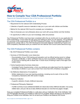 How to Compile Your CDA Professional Portfolio