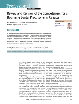Review and Revision of the Competencies for a Beginning Dental