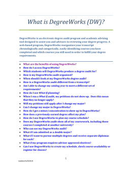 What is DegreeWorks - University of Alaska Anchorage
